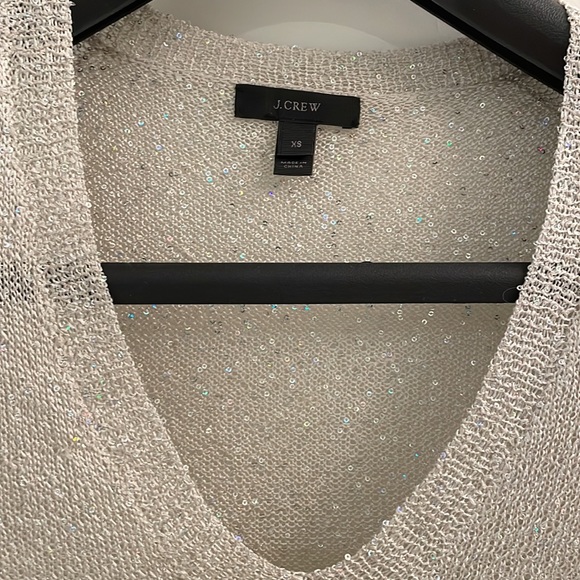 J Crew sparkly V-neck sheer knit sweater XS - Picture 5 of 16